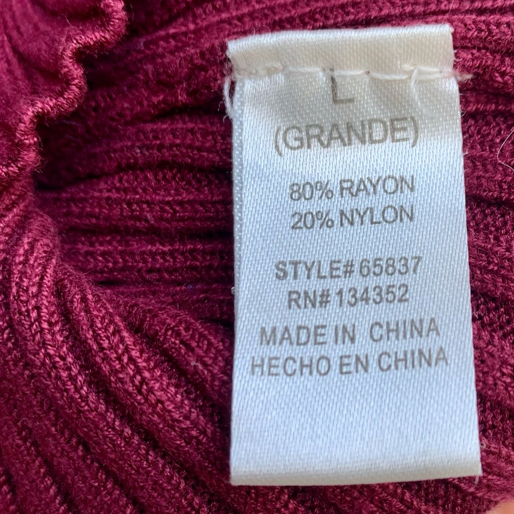 Burgundy Ribbed Top - Picture 3 of 7